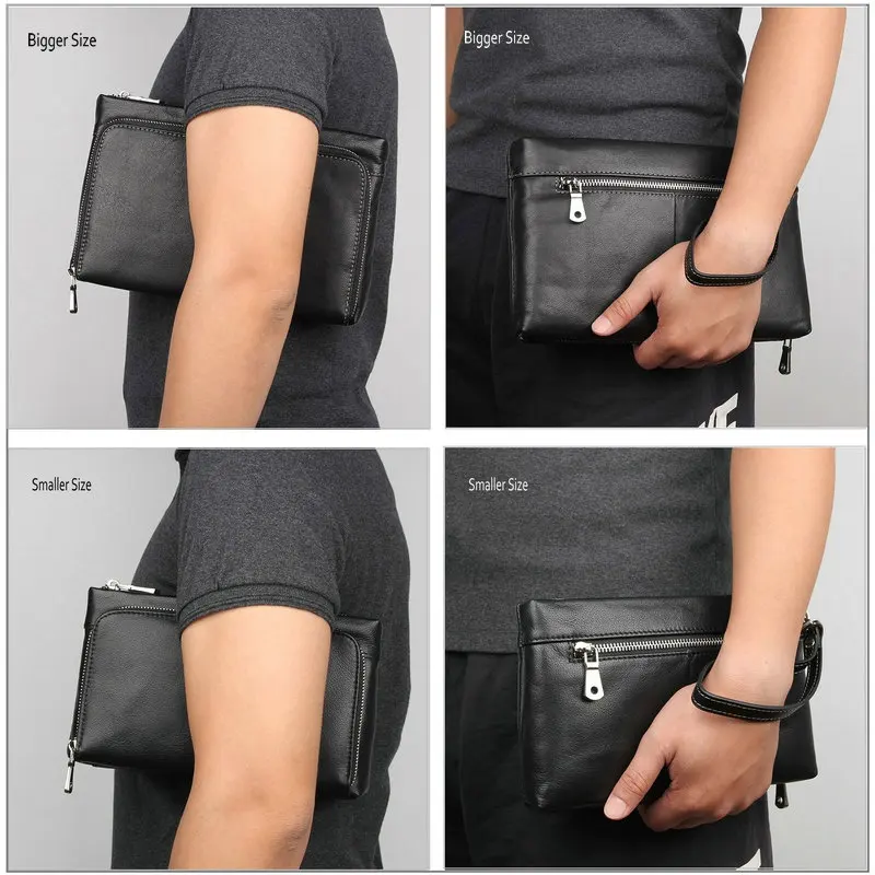 Новый мужской клатч GENODERN с ремешком на руку сумочка из натуральной кожи для