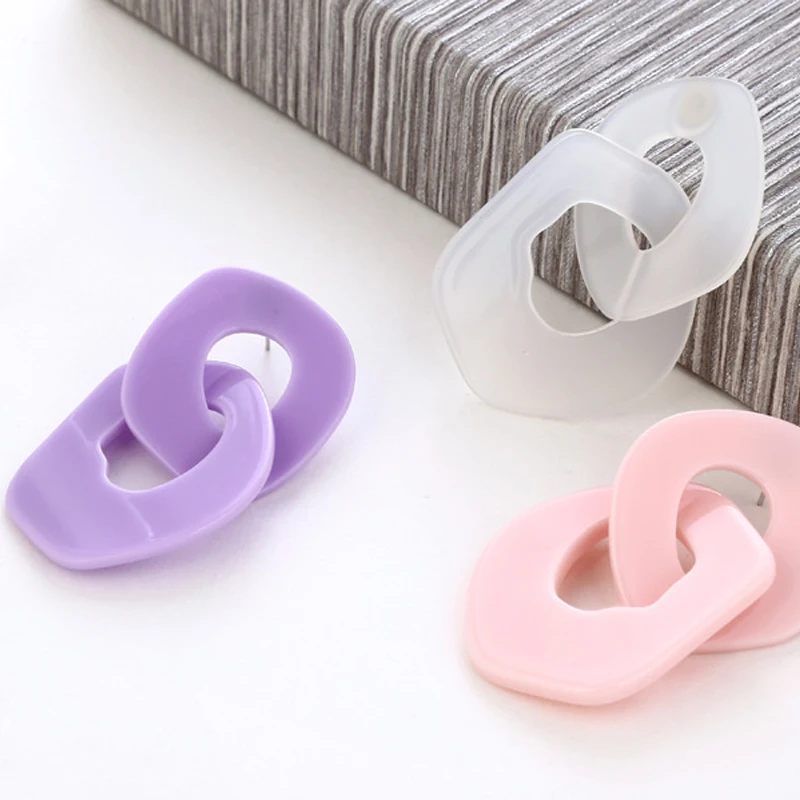 Серьги женские двойные круглые из акрила нержавеющей стали|Серьги-подвески| |