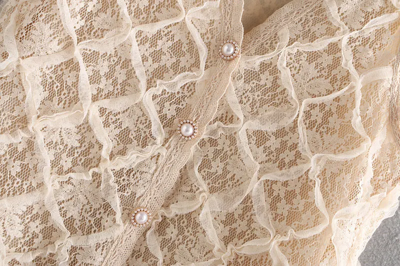 2019 Женская винтажная однобортная Повседневная кружевная женская блузка с v