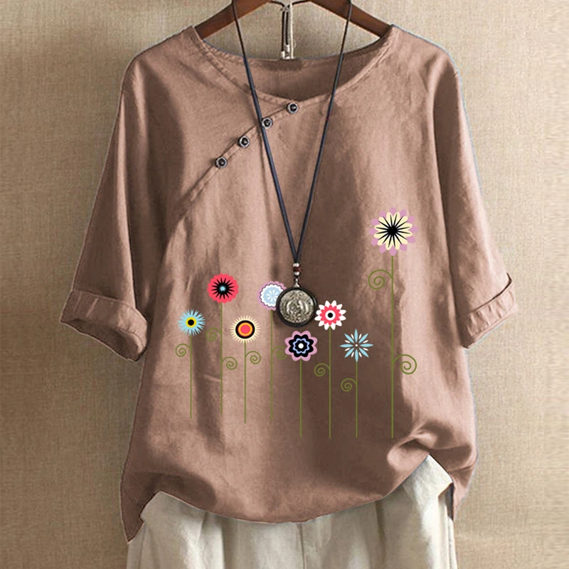 Повседневная блуза с рукавом в три четверти женские блузки и рубашки О-образным