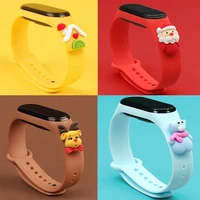 christmas cartoon strap for xiaomi mi band 6 5 4 3 silicone bracelet replacement band for mi band 3 4 mi band 5 sports wristband