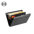Новинка, модный алюминиевый антимагнитный держатель для карт для женщин и мужчин, металлический держатель для кредитных карт из воловьей кожи, держатель для визиток, органайзер, кошелек, кошелек