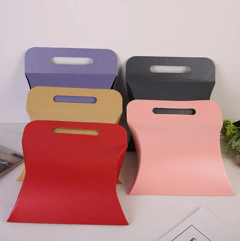 20 шт большая подарочная коробка подушка упаковочная бумажная с ручкой белая