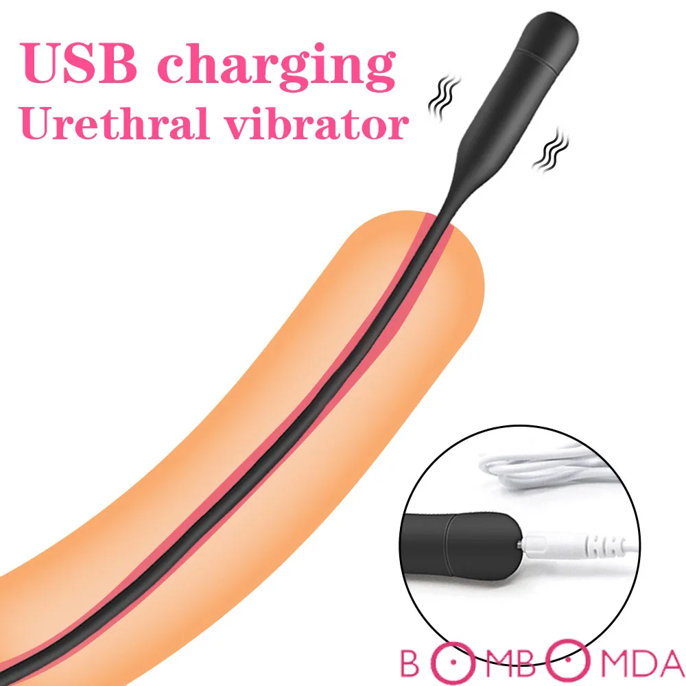 

10 Frequency Sex Toy For Men Urethral Vibrator Catheter Penis Plug Vibrating Urethral Plug Penis Insertion Urethra Sound Dilator