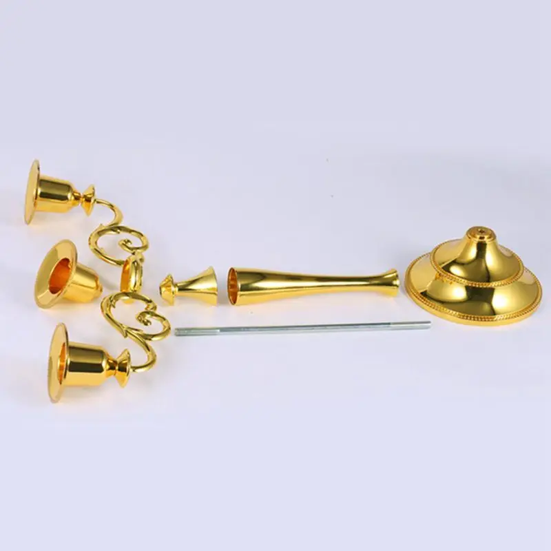 3 лампы в форме свечи металлический канделябр Высокий Подсвечник для свадьбы