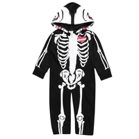 ins baby casual clothes set skull long sleeve romper one piece hooded jumpsuit newborn halloween cosplay costume romper outfits