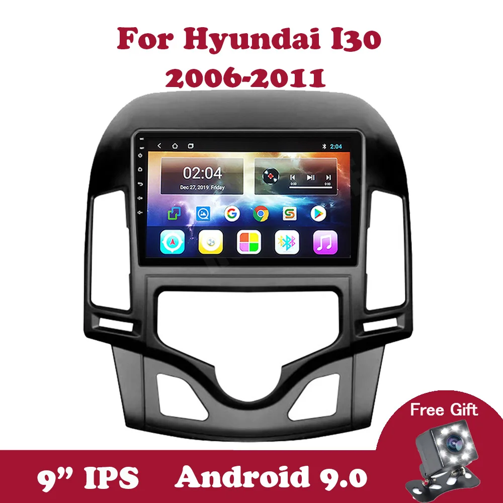 Автомагнитола с GPS навигацией Android 9 0 для Hyundai I30 2006 2011 стерео DVD головное