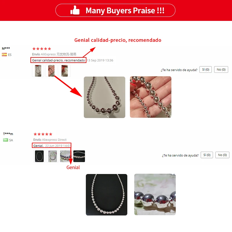 Женская цепочка с бусинами DOTEFFIL ожерелье из стерлингового серебра 925 пробы 18