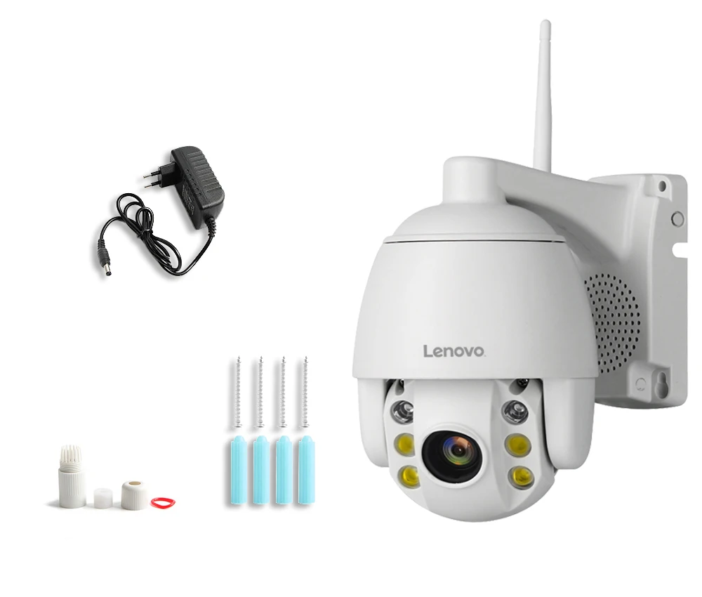 Lenovo Mini 2,5 дюймов PTZ скоростная купольная wifi IP камера 1080P Открытый 5X зум/4 мм фиксированный объектив Беспроводная камера IR 60 м двухстороннее аудио