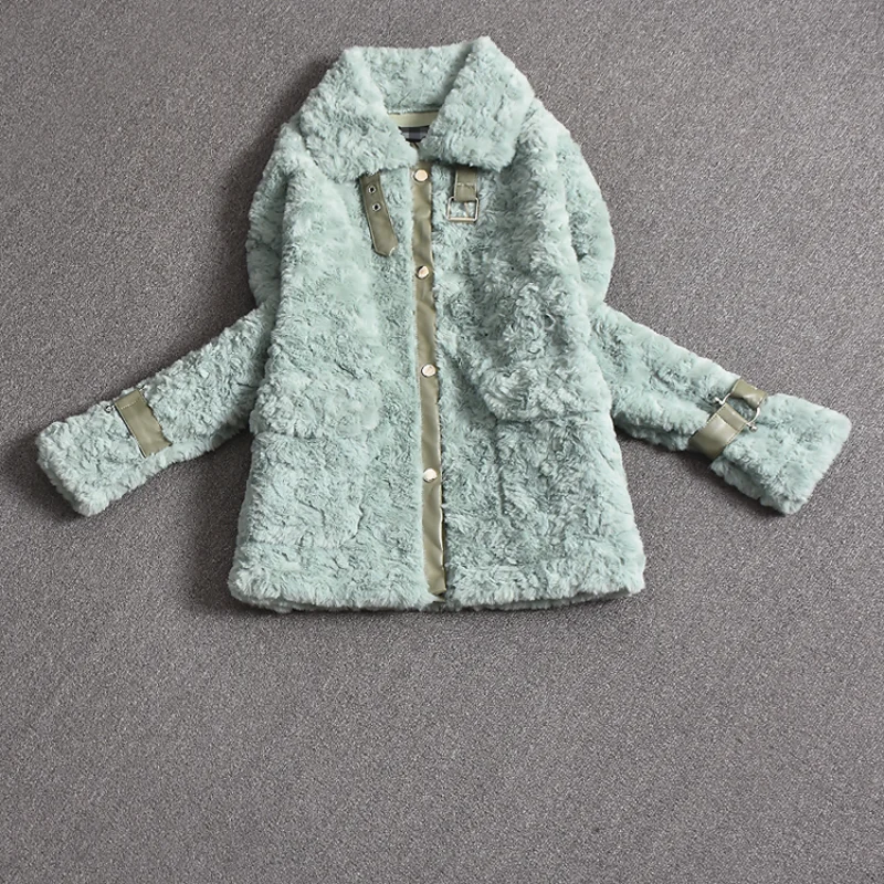 

2021 модное женское пальто из овечьей шерсти на осень и зиму, Корейская короткая куртка из искусственного меха, свободная плюшевая Толстая те...