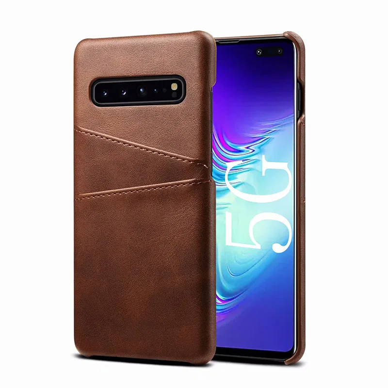 Чехол бумажник из натуральной кожи для Samsung Galaxy Note 10 Pro S10e S10 Plus M10 M20 M30 A10 A20 A30 A40 A50 A70