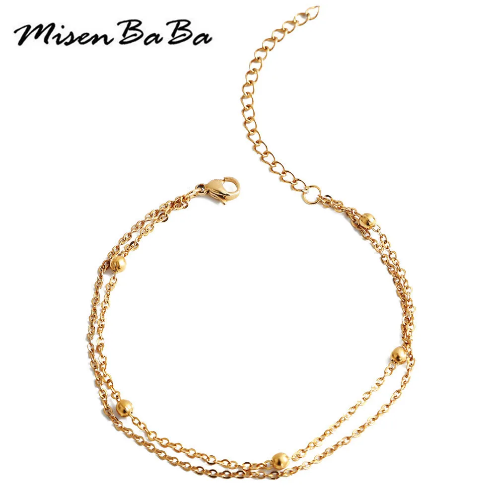 Бусины очаровательные браслеты золотой серебряный цвет нержавеющая сталь