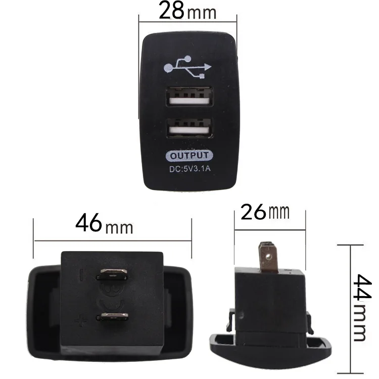 Автомобильное зарядное устройство с двумя USB-портами постоянный ток 3 1 А 5 В 2