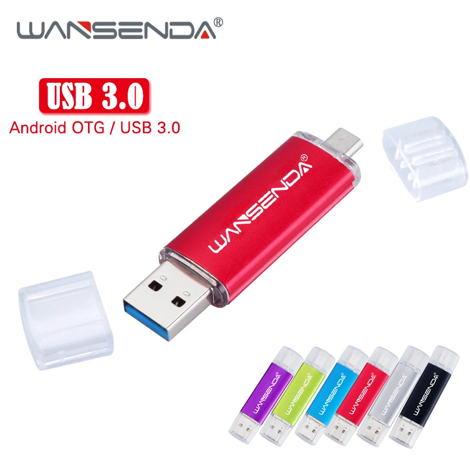 WANSENDA OTG USB флеш-накопитель 2 в 1 USB3.0 и Micro 128 ГБ 256 Pendrive 16 32 64 Гб двойная карта памяти |