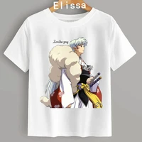 inuyasha classic anime sesshomaru adult t shirt women cartoon print white tshirt girl new fashion tee shirt aesthetic streetwear