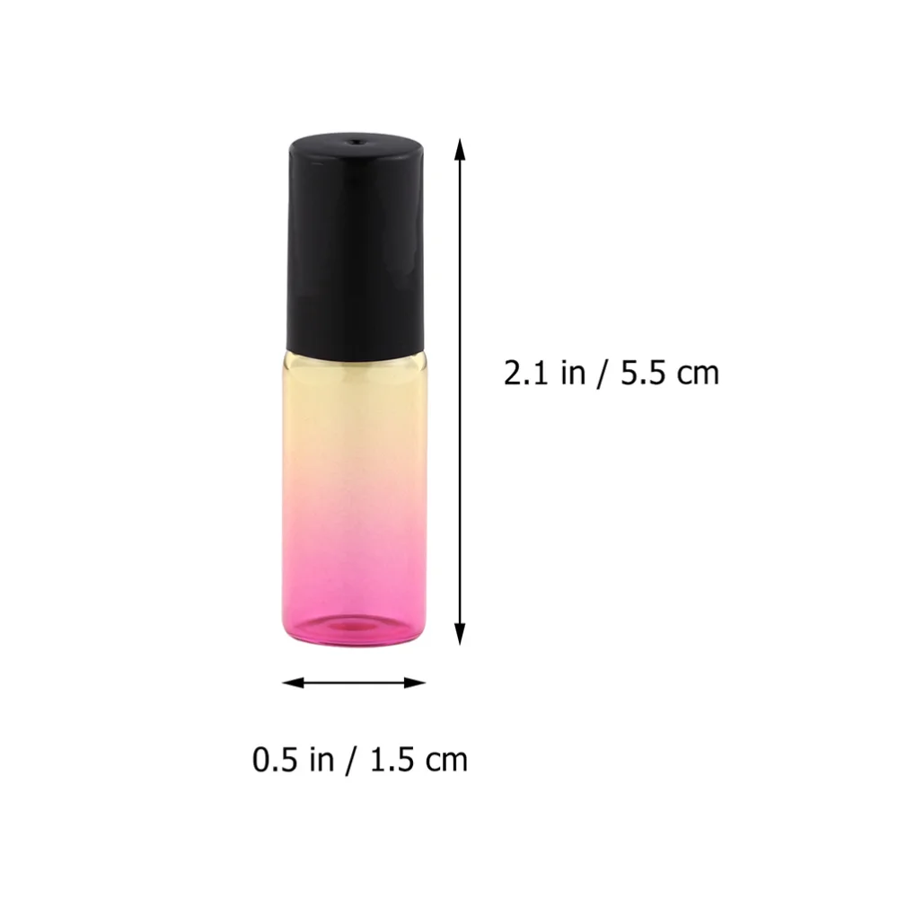 

5PCS 5ML Roll-On Bottles Gradient Color Roller Bottles Portable Glass Roller Balls Bottles Refittable Glass Roller Bottles for
