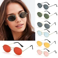 uv400 oval sunglasses small frame frame retro festival gradient mirror glasses for daily wear gold silver