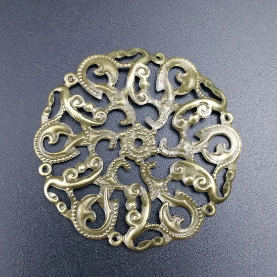 bronze45mm 20pcs Филигранное металлическое эллипс украшение для самостоятельного изготовления ювелирных изделий Аксессуары - Цвет: bronze45mm 20pcs