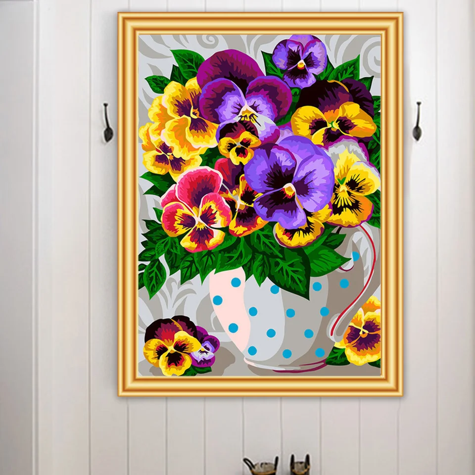 5D алмазная живопись с цветами полноразмерная вышивка крестиком угловая мозаика