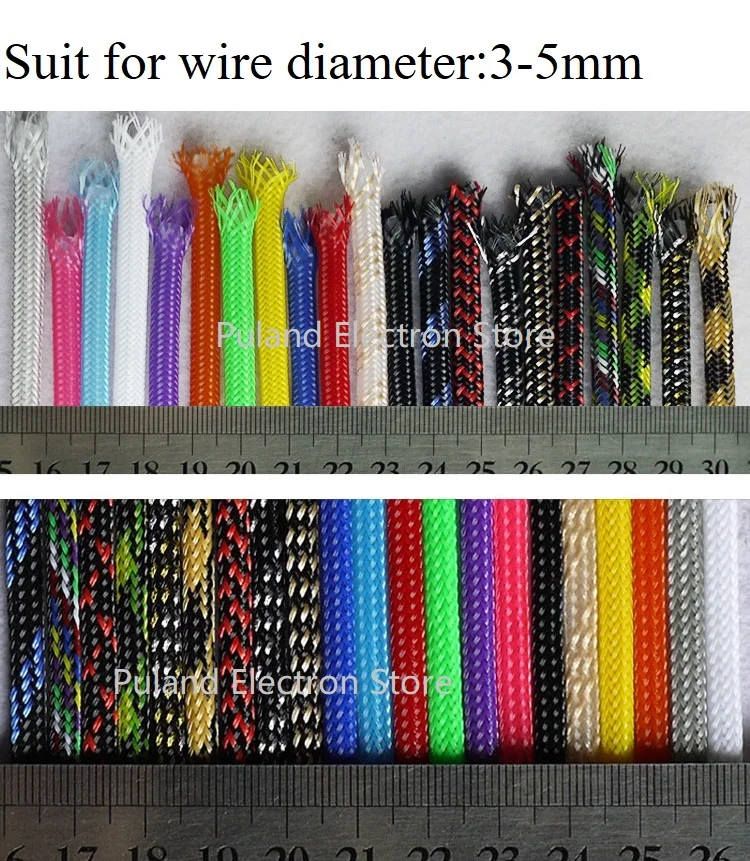 4mm Braided Expandable Sleeve PET Tight Wire Wrap High Density Insulated Cable Harness Line Protector Cover Sheath Single images - 6