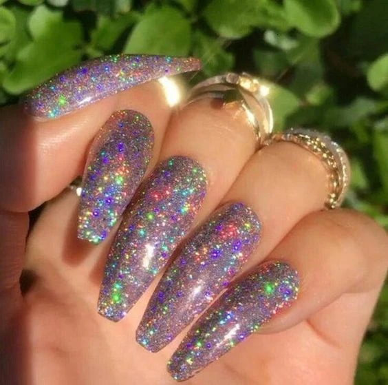 Blueness голографический блестящий для ногтей порошок серебряный цвет Дизайн