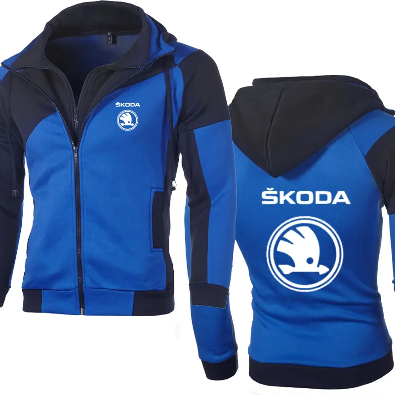 

NEW Men for Skoda Car Logo Sweatshirt Hoody Spring Autumn Fleece Cotton Zipper Hoodies Fashion HipHop Harajuku Male Clothing f12