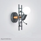 Современный Креативный Железный настенный светильник в скандинавском стиле для маленьких мужчин, прикроватный светодиодный настенный светильник для детской комнаты, гостиной, настенное украшение