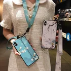 Чехол для OPPO Realme 8 Pro C21 7 6 5 C11 15 17 Reno 5 6 Pro, шейный ремешок, цветок, лист, мягкая искусственная кожа, чехол