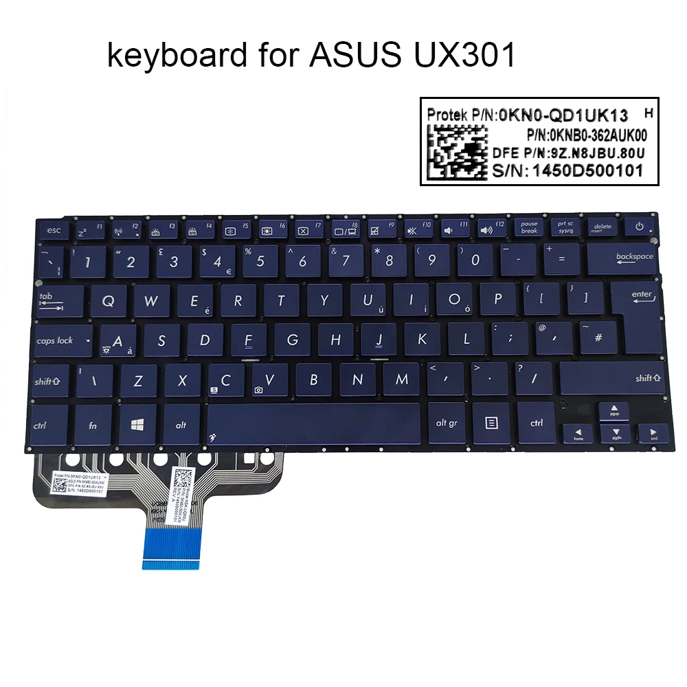Teclado para Asus Novo Backlight Zenbook Ux301l Ux301la gb Britânico Substituição Teclados Computador Portátil Quente 0knb0-362auk00 uk Ux301