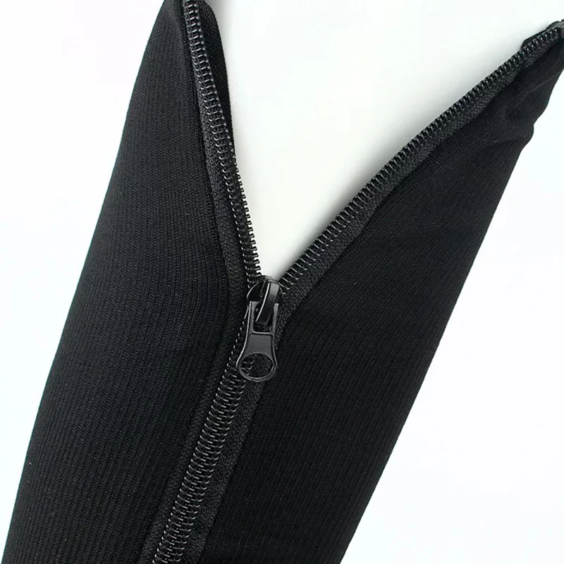 Компрессионные чулки застежка-молния нейлона сжатия носок ноги выше колена