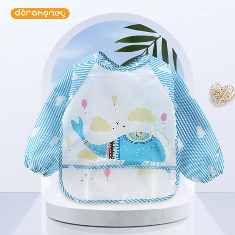 Детский водонепроницаемый фартук с длинным рукавом и милым рисунком |