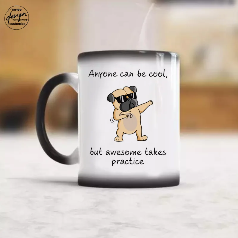 

Magic Color Changing Ceramic Mugs Coffee Cup Funny Gift Ceramic Magic Couple Ceramic Dog Mugs Magic Valentine Day Present Logo