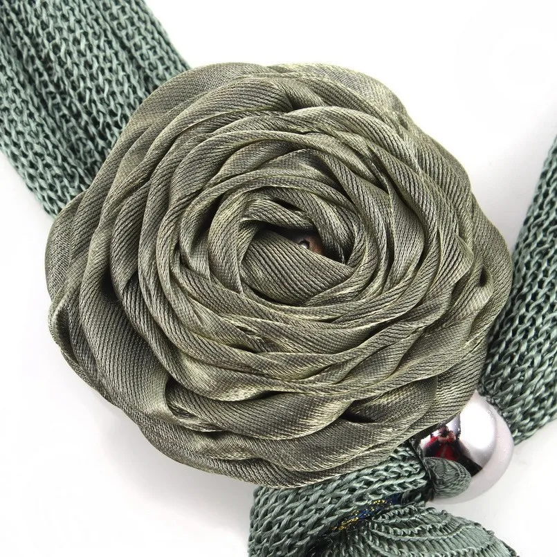 Женские крупные бусы из искусственного жемчуга цепочка шелка цветочное ожерелье