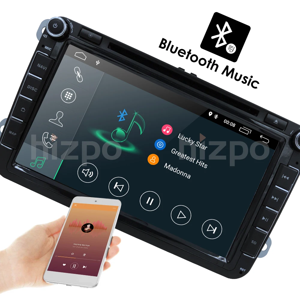 Android 9,0 HD1024* 600 DVD плеер радио для VW Polo Jetta Tiguan passat b6 cc fabia 4GWIFI gps Навигация головного устройства 2din 2 грамм