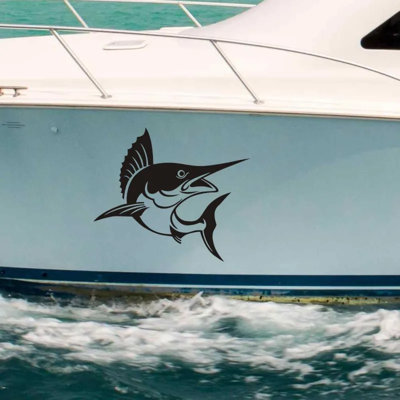 Marlin Fish Sticker Swordfish Decal Bucket Tackle Shop Fishhook Tank Boat Box Car Vinyl | Дом и сад