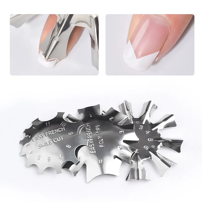 Nail Manicure Edge Trimmer Nail Cutter Clipper Styling Tools Nail Gel Easy French Smile Line Nail Acrylic Tools 3 Sizes