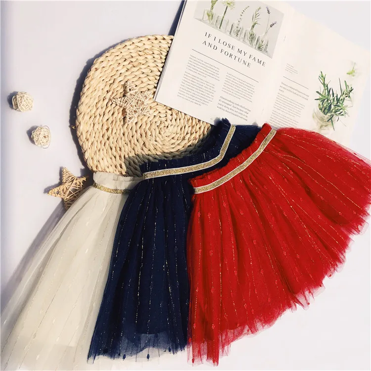 Прямая поставка юбки-пачки для маленьких девочек детская сетчатая юбка