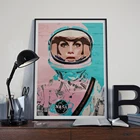 Модный постер космонавта для девочек городской наружной феминистской картины на холсте настенное искусство фотографии обнаженной женщины современный декор для гостиной