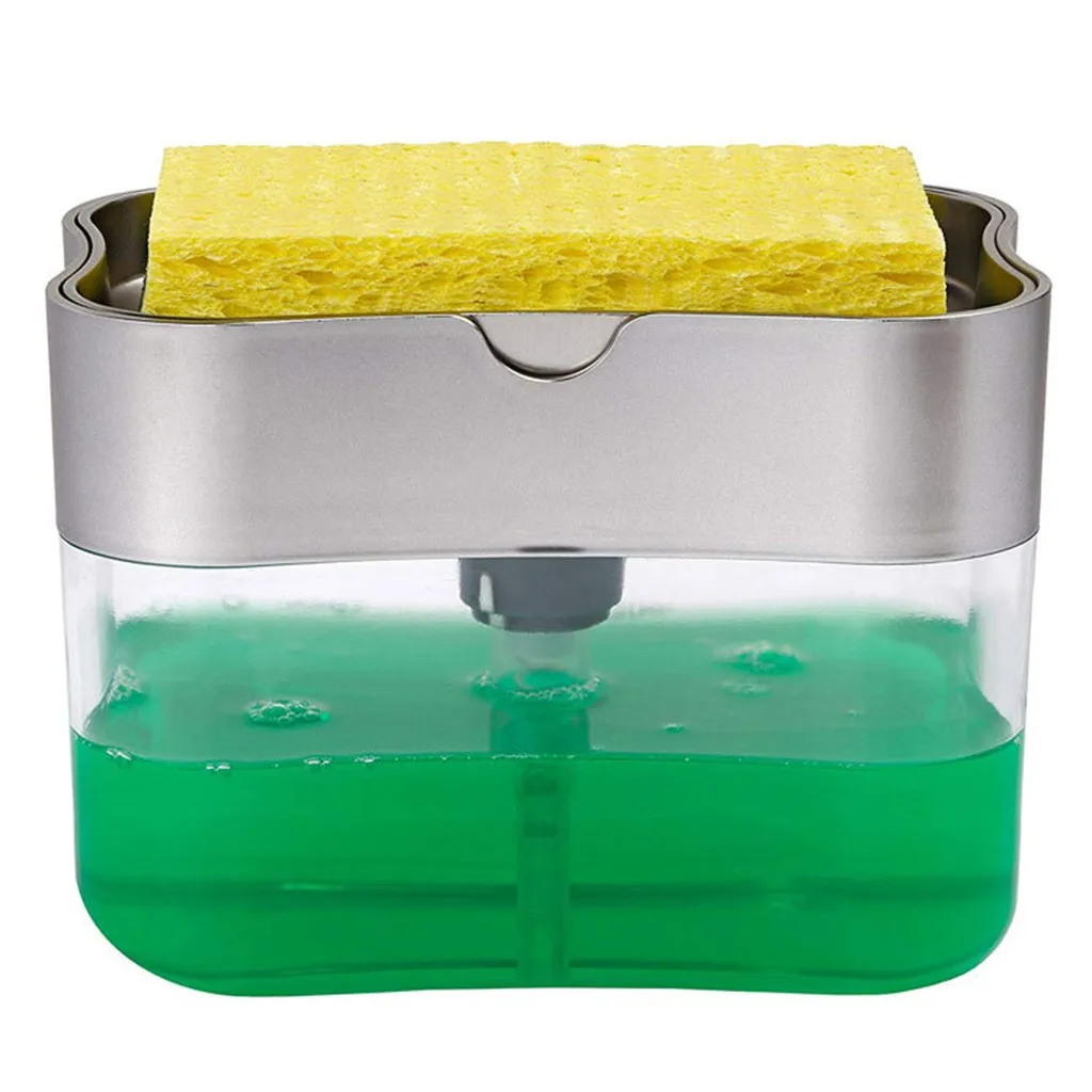 Лучшие продажи 2019 продуктов 2-in-1Sponge Rack диспенсер для мыла и губка Caddy 13 унций
