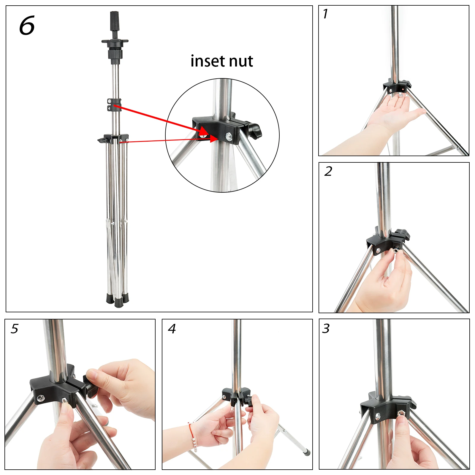 

Neverland New 149Cm/81Cm Wig Stand Wig Tripod With Mannequin Canvas Block Head Adjustable Tripod Stand Wig Making kit TPins Gift