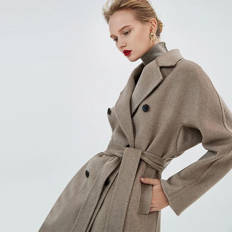 Кашемировое пальто женское 2019 Новое водное рябь овсянка классическое