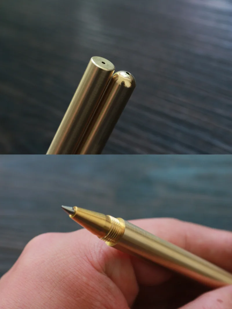 Латунная золотая ручка-карандаш в стиле ретро ручка из чистого металла