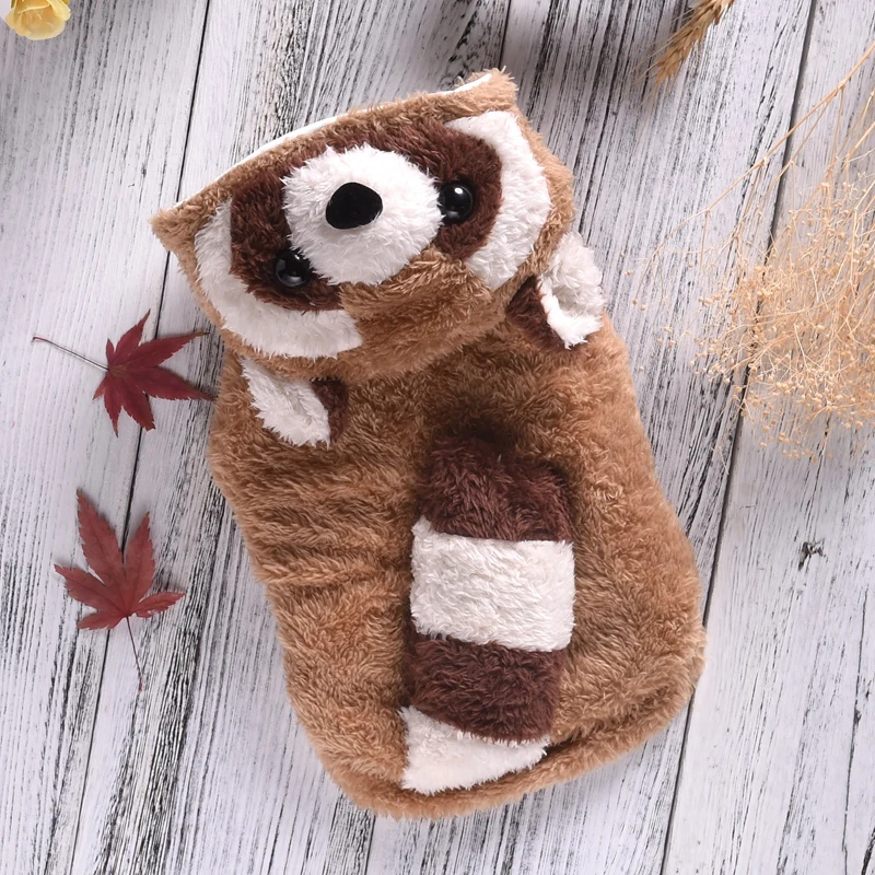 Raccoon Costumes Clothes For That Terrier Thick Winter Warm Pet Coat And Jackets Small Medium Large Animal Cat Poodl Hoodie | Дом и сад