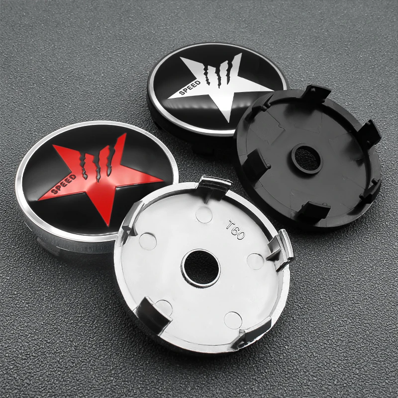 

56mm+60MM Car styling Car Wheel Center Hub Caps Sticker SPEED Logo Wheel Rim Dust-proof Cover Emblem Insignia Auto Accessories