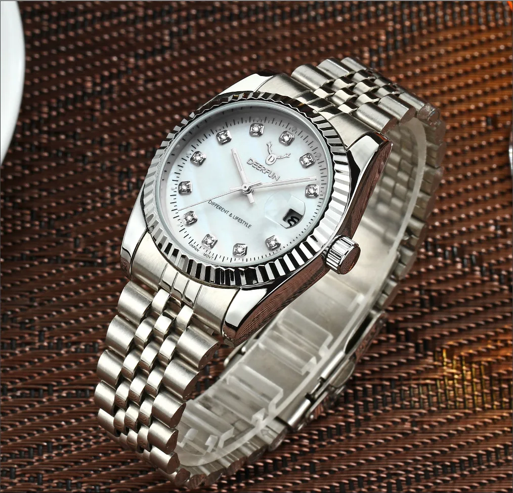 Швейцарские часы oyster perpetual Rolexable datejust MIYOTA, кварцевые классические деловые золотые часы с алмазной поверхностью reloj hombre - Цвет: ROL DJ001