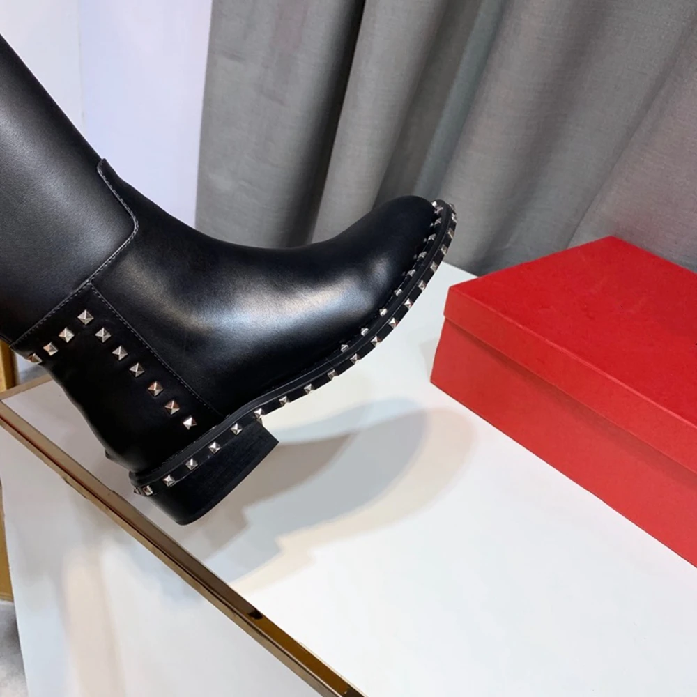 Новинка женские сапоги до колена сезон осень-зима теплые мотоботы ботинки с