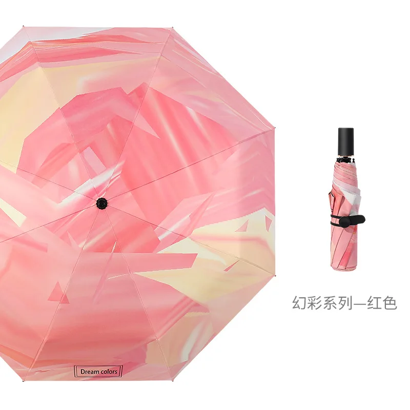 

Female folding sunny and rain dual-use sunscreen umbrella simple small fresh vinyl anti-ultraviolet umbrella