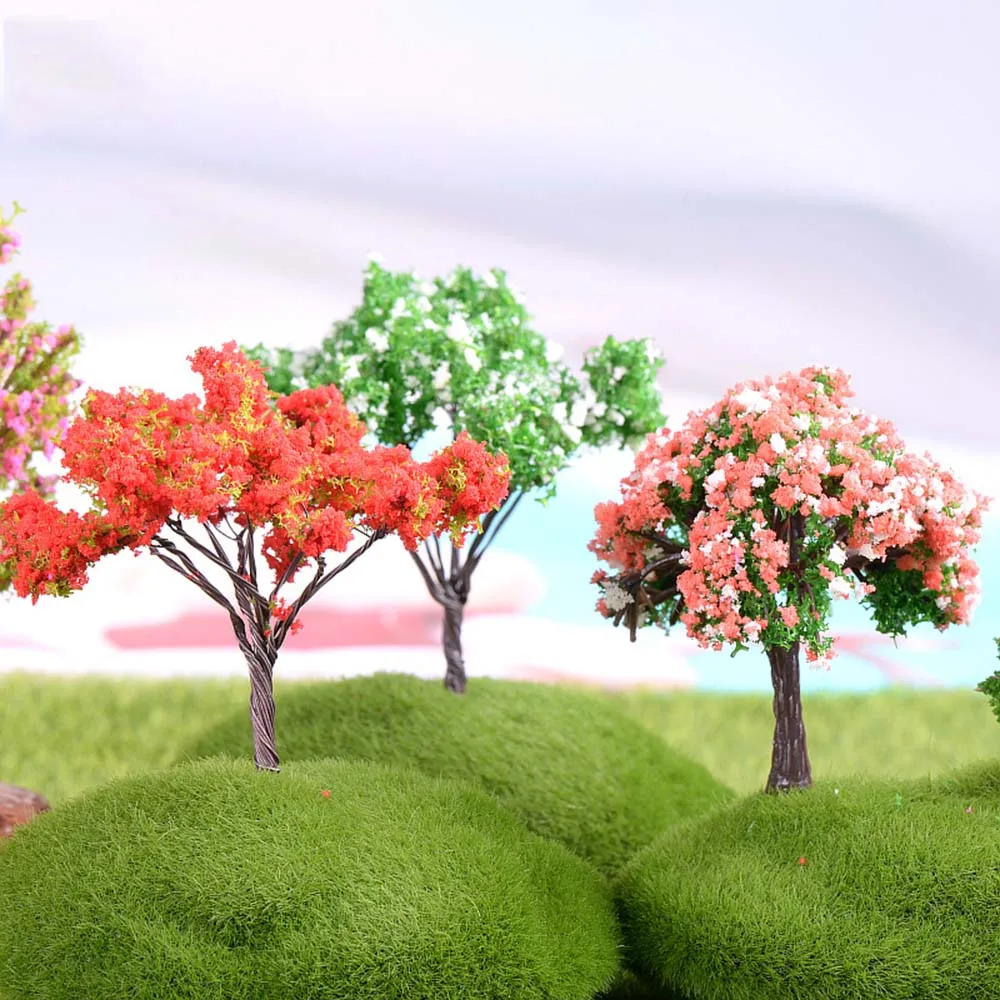 

1PC Simulation Trees Garden Microlandscape Miniatures Plastic Figurines Mini Home Decoration High Quality Hot Sale Sakura