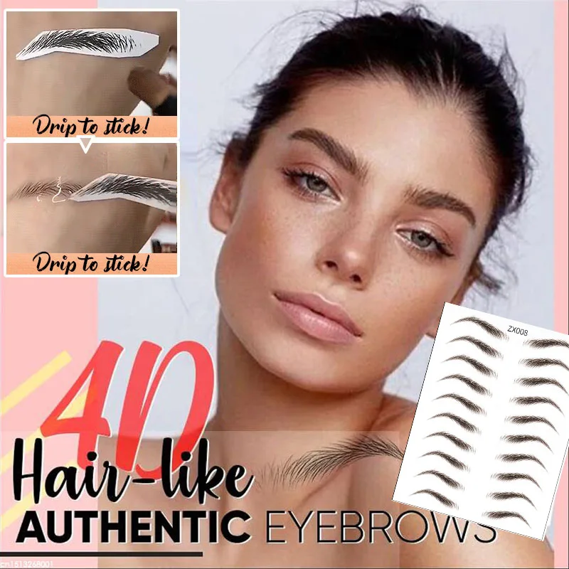 4D Наклейка для бровей как у волос натуральные Ложные брови 7 дней долговечный