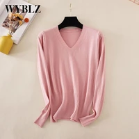 fashion v neck sweater for women 2021 spring autumn thin long sleeve bottomed knitted shirt womens inner layer knitting top new